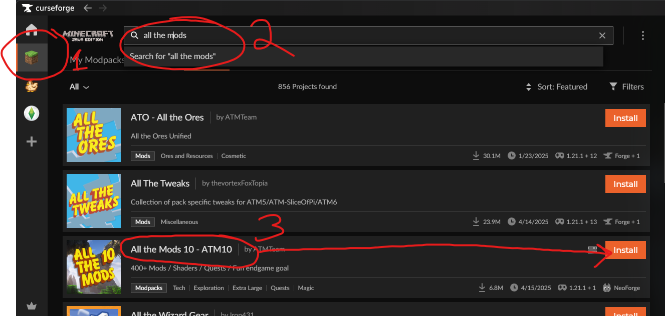 Install Modpack Step 1